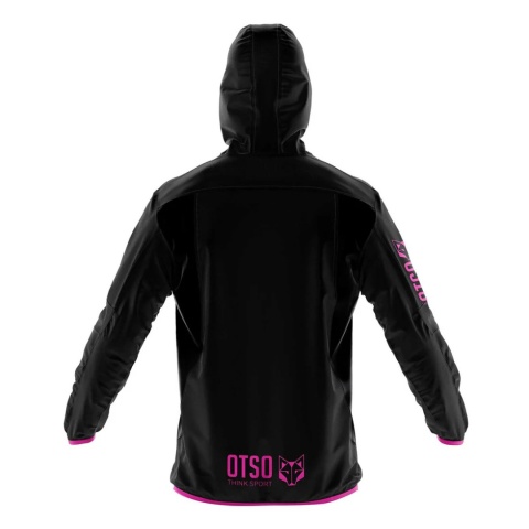 KURTKA UNISEX WATERPROOF WINDBREAKER BLACK & FLUO PINK OTSO