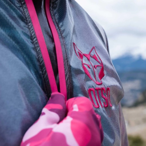 KURTKA UNISEX WATERPROOF WINDBREAKER BLACK & FLUO PINK OTSO