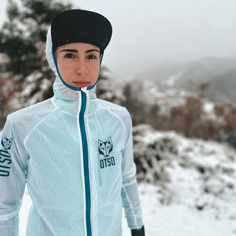 KURTKA UNISEX WATERPROOF WINDBREAKER WHITE & ROYAL BLUE OTSO