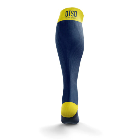 SKARPETY KOMPRESYJNE PODKOLANÓWKI COMPRESSION RECOVERY NAVY BLUE & FLUO YELLOW OTSO