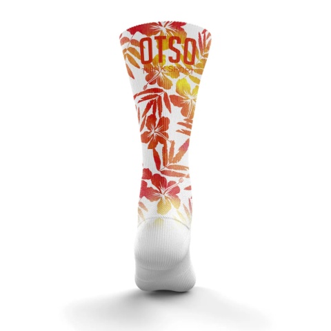 SKARPETY HIGH CUT FLORAL ORANGE OTSO