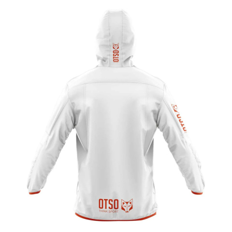 KURTKA UNISEX WATERPROOF WINDBREAKER WHITE & FLUO ORANGE OTSO