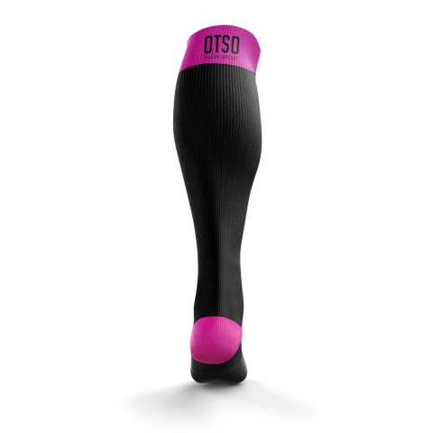 SKARPETY KOMPRESYJNE PODKOLANÓWKI COMPRESSION RECOVERY BLACK & FLUO PINK OTSO