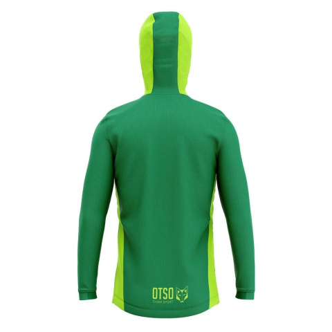 BLUZA SPORTOWA UNISEX HOODIE FOREST GREEN & FLUO GREEN OTSO