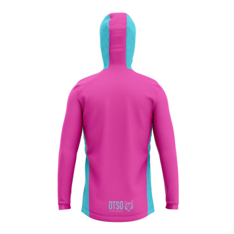 BLUZA SPORTOWA UNISEX HOODIE FLUO PINK LIGHT BLUE OTSO